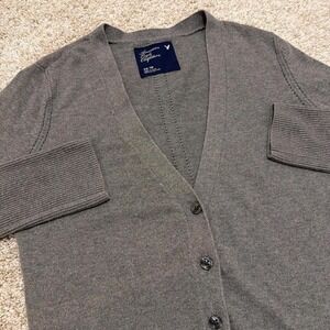Y2K Vintage American Eagle Outfitters Button Cardigan | Heather Gray Knit | XS